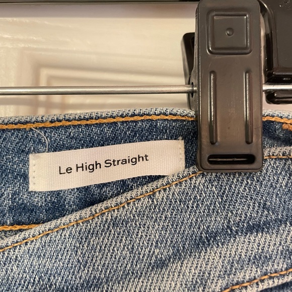 FRAME Denim - Le High Straight - White/Gold Zipper - Picture 4 of 5